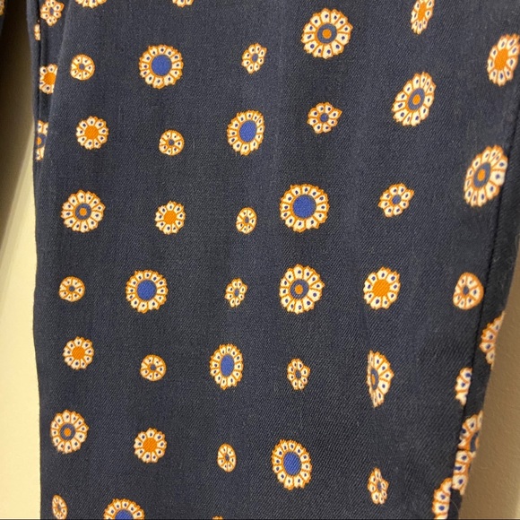 J Crew Minnie Dress Pant Navy Foulard Print Sz 0 - Picture 3 of 11